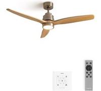WIND STYLANCE NATURAL WOOD Ventilateur de plafond silencieux 40 W 100 % bois Ø 112 cm avec éclairage et sans Wi-Fi