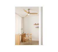WIND STYLANCE NATURAL WOOD Ventilateur de plafond silencieux 40 W 100 % bois Ø 112 cm avec éclairage et sans Wi-Fi
