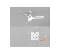 CREATE / WINDSTYLANCE S/Ventilateur de plafond avec lumière blanc avec contrôleur mural et télécommande / 40W, Silencieux, Ø112 cm, 6 vitesses, minuteur, fonction été-hiver, double hauteur