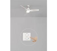 WIND STYLANCE - Ventilateur de plafond 40W silencieux 100% bois plusieurs tailles Blanc