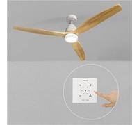 WIND STYLANCE - Ventilateur De Plafond 40W Silencieux 100% Bois Plusieurs Tailles Contrôleur Mural + Télécommande