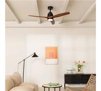 WIND STYLANCE - Ventilateur de plafond 40W silencieux 100% bois plusieurs tailles Noir G