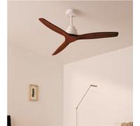 WIND STYLANCE - Ventilateur de plafond 40W silencieux Ø132 cm 100% Blanc Bois foncé Bois foncé G