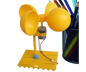 Wind Turbine for Home - Portable Mini Generator Kit with LED Light Display, Educational Building Toy Set, Durable DIY Assembly Model, Compact Renewable Energy Learning Device | Classroom Experiments,