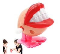 Wind Up Chattering Teeth - Chomping Walking Toy, Kids Funny Mouth Props, Mechanical Chattering Feet Knickknack | Halloween Gag Joke Prank Show Party Faveurs Nouveauté Collectible Gift, big lips