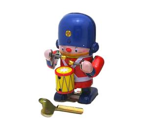 Wind-up dansant robot jouet, boîte de conserve robot wind-up, boîtes rétro classique ressort de mouvement, jouet de développement, action tambour plateau étagère statuette décor pour collection, Noël