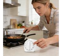 Wind Up Timer, Visual Mechanical Timer with Loud Alarm, 60-Min Wind Up Countdown with Loud Alarm, Visual Baking Timeer for Kitchen Home Office Classroom Study Work Learning Time Management