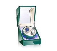 Wind Winder Boîte automatique de la montre à surveillance à double montre pour les montres automatiques, avec lumière LED, extérieur de peinture de piano vert, moteur silencieux, 4 modes de rotation