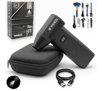 Wind x Mini souffleur d'air comprimé premium batterie, ultra puissant air duster, étui transport rigide, 10 000mah, usb-c, leds, nettoyage dépoussiérant pc, voiture, meubles, barbecue, detailling 2025