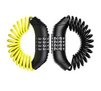 Windance Câble de verrouillage portable avec combinaison pour moto, léger et compact, casque de moto antivol, câble en acier torsadé pour scooter électrique, casque antivol (Noir + Jaune)