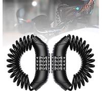 Windance Câble de verrouillage portable avec combinaison pour moto, léger et compact, casque de moto antivol, câble en acier torsadé pour scooter électrique, casque antivol (Noir 2PCS)