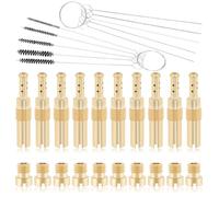 Windance Kit de 30 jets principaux de carburateur comprenant 10 buses principales de carburateur + 10 jets pilotes lents + 10 brosses de nettoyage, convient pour PWK Keihin OKO CVK PWM (K100-K140)
