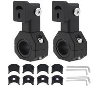 Windance Lot de 2 supports de serrage en alliage d'aluminium pour feux de brouillard auxiliaires, réglage à 360 degrés, support de montage horizontal pour pare-buffle