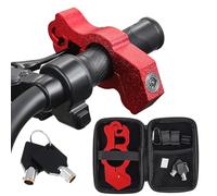 Windance Poignée de guidon de moto, avec sac de rangement, verrou de frein d'accélérateur, antivol 2 clés pour sécuriser votre moto, vélo, VTT, cyclomoteur, scooter en moins de 5 secondes (Rouge)