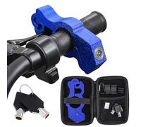 Windance Poignée de guidon de moto, avec sac de rangement, verrou de frein d'accélérateur, antivol 2 clés pour sécuriser votre moto, vélo, VTT, cyclomoteur, scooter en moins de 5 secondes (Bleu)