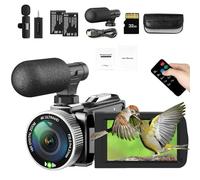 Windancy 4K Video Camera, 48MP 30FPS Camcorder for Youtube, FHD1080P Video Vlogging Recorder /18X Digital Zoom /3.0'' 270°Rotation IPS Screen Camera Camcorder,with Remote / 2 Batteries