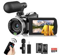 Windancy Caméra 4K caméra 48mp 60fps pour Youtube, enregistreur vidéo fhd1080p / Zoom numérique 18X / Caméra d'écran IPS rotative 3.0 '' 270 ° avec télécommande / 2 Piles/Carte SD
