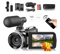 Windancy Caméra vidéo 4K 48MP 60 fps, zoom numérique 18x, écran IPS rotatif 270° 7,6 cm - Idéal pour YouTube, vlogging et enregistrement FHD 1080p, télécommande incluse