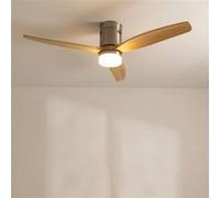 WINDCALM DC STYLANCE NICKEL - Ventilateur de plafond - Inox et bois naturel Bois naturel G