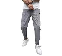 WINDEHAO Hommes Pantalon Cargo Skinny Multi-Poches 2023 New Casual Hiking Outdoor Elastic Waist Sweatpant Casual Joggers Pantalon (Grey,32(70-75kg))