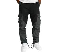 WINDEHAO Terrain Panel Cargo Pants-Black/Charcoal Relaxed Fit Cargo Trousers for Men Casual Overalls Hiking Workout Jogging Sweatpants (Black,XL)