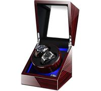 Winder Automatic Winder,Watches and Jewelry Automatic Double Winders Box with LED Light Quiet Motors Piano Paint Fit Women Men Watches AC Adapter Or Battery Powered Good Times Watch