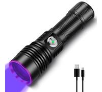 WINDFIRE Lampe UV, Lampe Torche UV 365nm LED Lumière Noire, Rechargeable Ultraviolet Lampe de Poche pour Détection d'urine d'animaux domestique, Roches, Scorpions, Durcissement de la Résine