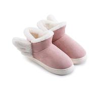 Windflows Pantoufles d'hiver en Coton Moelleux avec Talons Enveloppés, Chaussons D'Intérieur en Coton Antidérapants Et Chauds pour Enfants Et Femmes, 38-39, Pollen De Cerise