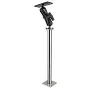 WINDFRD Support de détecteur de poissons en acier inoxydable et aluminium avec tige de 43,2 cm de long et boule de 3,8 cm/bras de 15 cm, électronique marine/détecteur de profondeur/support de gril
