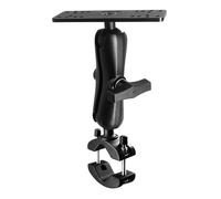 WINDFRD Support de détecteur de poissons en aluminium de 3,8 cm avec base de serrage pour rails de 3,8 cm à 5,1 cm de diamètre, support électronique marin à bras moyen/détecteur de profondeur pour