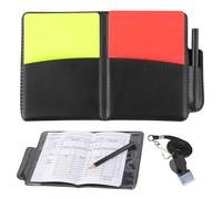 Windfromort Kit d'arbitre de football - Cartes d'arbitre de football et kit de schiri avec sifflet en métal et cordon tour de cou - Carte rouge et jaune - Carnet avec stylo - Pour football,