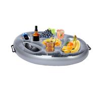 Windfromort Porte-gobelet gonflable 2 en 1 - Pour bar de piscine et plateau à collation avec 8 trous - Grande capacité - Support de fête flottant pour piscine, plage et jacuzzi