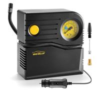 WindGallop Gonfleur pneus Voiture 12V Mini Compresseur Voiture Compresseur à Air Portatif Pompe de pneu de Voiture Allume Cigare Electrique Pompe A Velo avec Manomètre et Adaptateurs de Valve(Jaune)