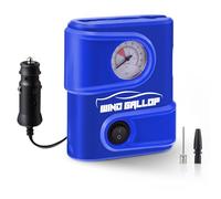 WindGallop Petit Gonfleur De Pneu De Compresseur D'air Portable Avec Manomètre Pompe Voiture 12V Compresseur De Pneu Pompe À Air Électrique Pour Pneus De Voiture Vélo Balles De Moto (bleu clair)