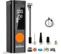 WindGallop Petit Gonfleur De Pneu De Compresseur D'air Portable Avec Manomètre Pompe Voiture 12V Compresseur De Pneu Pompe À Air Électrique Pour Pneus De Voiture Vélo Balles De Moto (Orange)