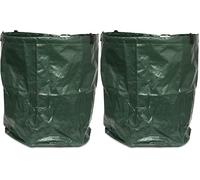 Windhager 06779 Sac de Jardin, Sac de Jardin, pour déchets de Jardin, Sac à déchets de Jardin, Sac à Feuilles, Pliable, Peu encombrant, Vert, 200 g/m², diamètre 45 x 50 cm (Lot de 2)