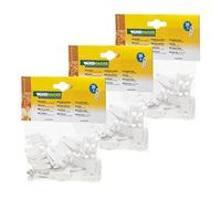 Windhager Crochets de Guidage, Lot de 30 Crochets de Parc pour Pare-Soleil avec Vis en Acier Inoxydable, 10701, Blanc