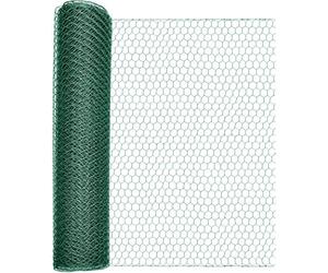 Windhager 70100 Treillis hexagonal recouvert de plastique pour clôture, barrière de protection contre les campagnols et les campagnols Vert Maillage 25 mm 10 x 0,5 m x 1 mm, 25 mm, 10 x 0,5 m