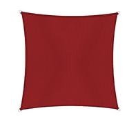 Windhager Cannes 10775 Voile d'ombrage carré 4 x 4 m (isocèle) Protection Solaire pour Jardin et terrasse Résistant aux UV et aux intempéries Rouge