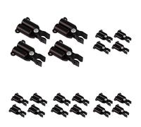 Windhager Connecteurs de Tuteurs pour portique en V, Charnière pour Treillis, Support pour Tuteurs de Plantes, Connecteur de Barre Clips, Ø16mm, 4 pièces, Noir, 07257 (Lot de 5)