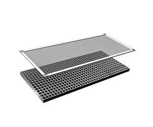 Windhager Couvercle de puits de lumière, couvercle de grille, couvercle de puits de cave, jeu complet en aluminium, 44 x 106 cm, 03665, Gris
