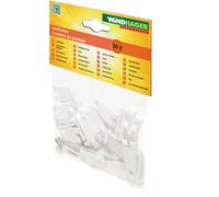 Windhager Crochets de Guidage, Lot de 30 Crochets de Parc pour Pare-Soleil avec Vis en Acier Inoxydable, 10701, Blanc