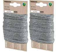Windhager Ficelle décorative écologique en Jute - Corde de Chanvre - 27 m, Ø 3,5 mm - Gris - 07072 (Lot de 2)