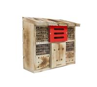 Windhager Hôtel à Insectes pour Tilleul, Nidification, Protection pour de Nombreux Insectes, en Bois Massif d'épicéa et de peuplier, Marron, 13,5 x 30 x 27 cm