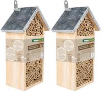 Windhager hôtel à Insectes Tiny - Bois et Bambou - abris à Abeilles, nichoir, hôtel à Insecte Bois - Insectes pour Abeille, Coccinelle, Abris pour Abeilles et nichoirs à Suspendre (Lot de 2)