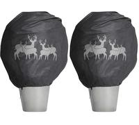 Windhager Housse d´hivernage Motif de cerf XL, Protection Contre Le Froid, Protection antigel, Polaire de Jardin, Housse Polaire, Taille XL, 1,1 x 1,1 m, Anthracite, 07396 (Lot de 2)