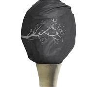 Windhager Housse d´hivernage motif d'oiseaux XL, protection contre le froid, protection antigel, polaire de jardin, housse polaire, taille XL, 1,1 x 1,1 m, anthracite, 07398