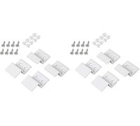 Windhager Kit d'équerres de suspension pour moustiquaires, kit de montage pour moustiquaires à cadre tendu, équerre de montage, équerre de cadre, 4 pièces, blanc (Lot de 2)