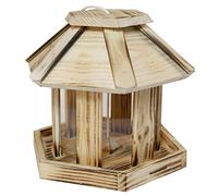 Windhager mangeoire à Oiseaux Alpes Sauvages 26x26x24,5 cm, silo à graines pour Jardin, Balcon ou terrasse, Distribution Facile pour Oiseaux Sauvages, matériau Bois Naturel Durable, 06934
