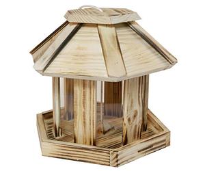 Windhager mangeoire à Oiseaux Alpes Sauvages 26x26x24,5 cm, silo à graines pour Jardin, Balcon ou terrasse, Distribution Facile pour Oiseaux Sauvages, matériau Bois Naturel Durable, 06934